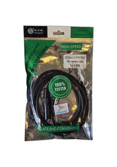 Xlr Erkek - 6.35mm Mono Jack Ses Kablosu 1.8 Metre Mikrofon Amfi Kablosu