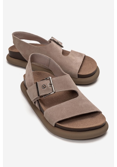 Luvishoes Jalven Taş Süet Hakiki Deri Kadın Sandalet