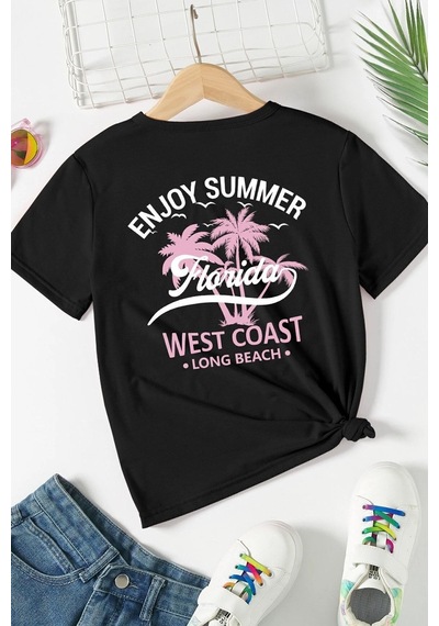 Uyguntarz Çocuk California Pamuklu Tshirt Siyah