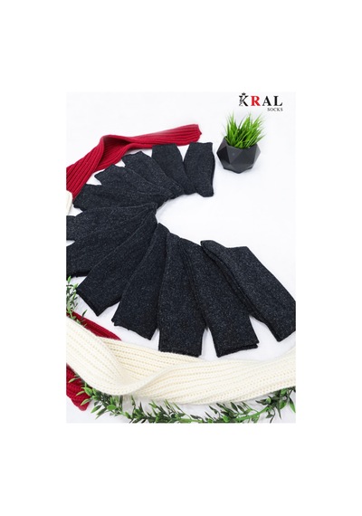 Kral Socks Çorap 12 Çift Kışlık Yün Çorap Lambswool Özel Kuzu Yünlü Kadınlar Için Termal Özellikli Siyah
