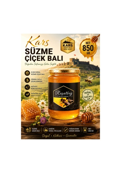 Reşatbey Kars Süzme Çiçek Balı 850 Gr Yayla Balı