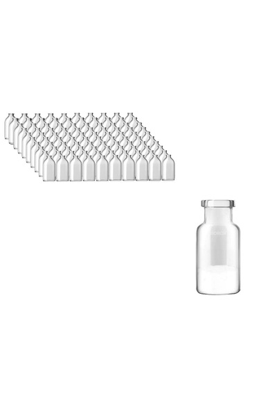 Borox Cam Şişe 10ml - Crimp Vial Nd20 - Şeffaf - Dibi Düz - Kapaksız - 100 Adet Toptan