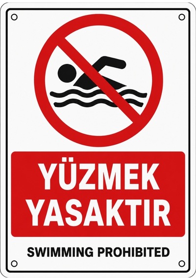 Yüzmek Yasaktır 21x30cm Pvc Isg Levha V3