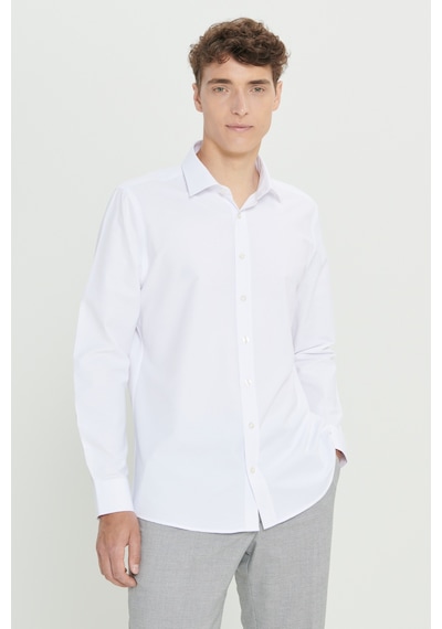 AC&Co / Altınyıldız Classics Erkek Beyaz Slim Fit Dar Kesim Klasik Yaka Pamuklu Armürlü Gömlek Beyaz AC&Co / Altınyıldız Classics Erkek Beyaz Slim Fit Dar Kesim Klasik Yaka Pamuklu Armürlü Gömlek Beyaz