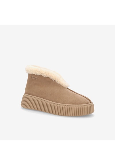 Honeybeige Bot Kadın 40g8 Frau Waxyfur Desert Boot Wıth Fur On Platform