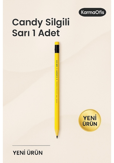 Candy Silgili Kurşun Kalem Sarı - 1 Adet Sarı