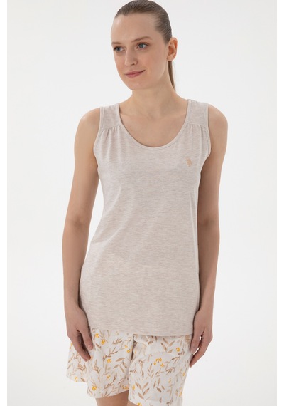 U.s. Polo Assn. Kadın Bej Pijama Takım 50312914-vr011 Bej