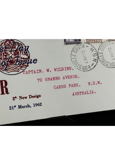 Eıır 1962 Kraliçe Elizabeth Pullu Avustralya İlk Gün Zarfı Fdc Captain W. Wilding Postalanmış