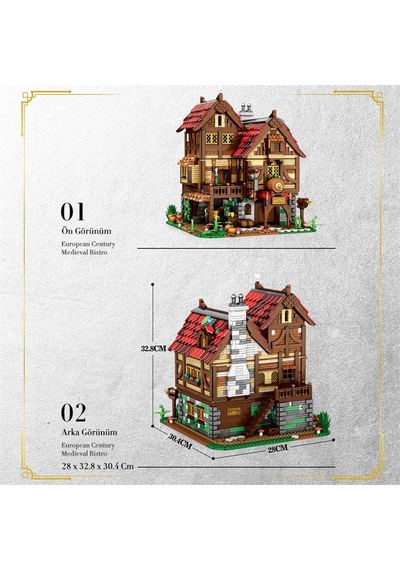 Reobrix 66018 Orta Çağ Bistrosu Yaratıcı Yapı Blok Seti Building Blocks Medieval Bistro -2831 Parça