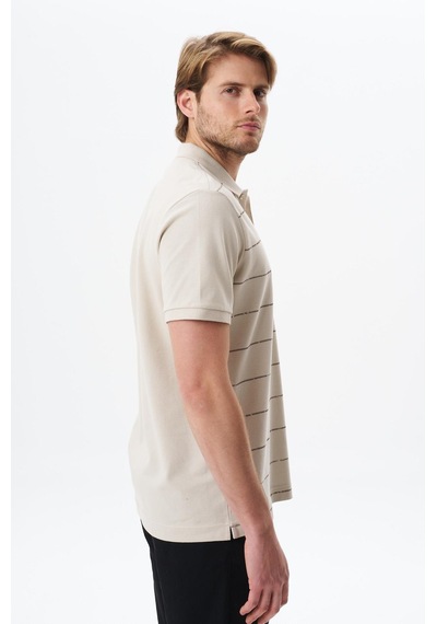 AR-MA Arma Erkek Basic Regular Fit % 100 Pamuk Pike Polo Yaka Tişört Y29374355702 Bej