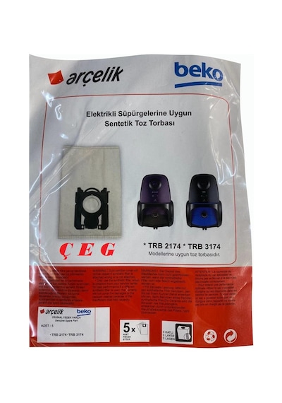 Arçelik Trb 3174  Elektrikli Süpürge Toz Torbası 5 Adet