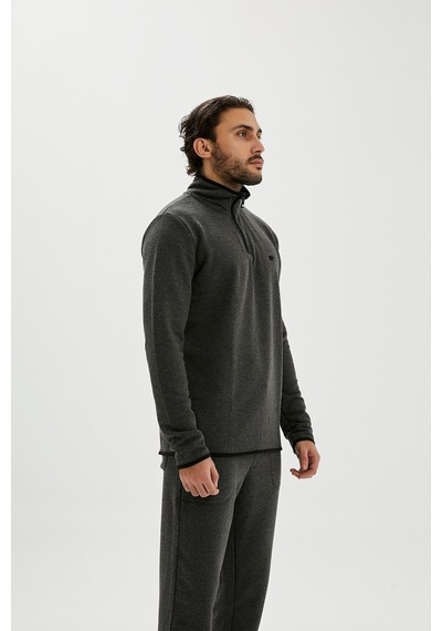 Bad Bear Erkek Sweatshirt Backup Half Zip 210212029-Ant (508595388) Gri