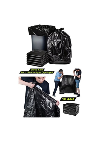 Mil Endüstriyel Jumbo Çöp Torbası 80x110 Cm 10 Adet