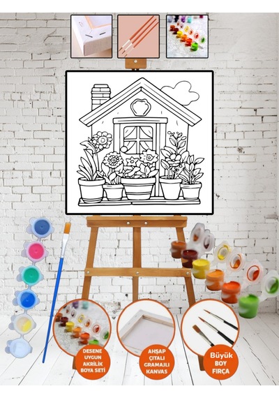 Sayılarla Tablo Boyama 25x35 Tuval Boya Seti Çocuk Hobi