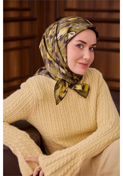 Silk Home Twill İpek Eşarp 11492-32 Haki Yeşili