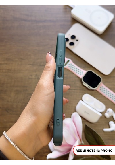Redmi Note 12 Pro 5g Uyumlu Kamera Korumalı Darbeye Dayanıklı Renk Atmayan Keep Silikon Kılıf Haki