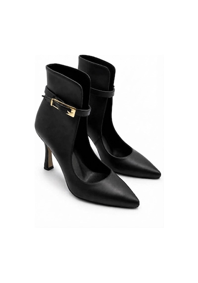 Preshley Kadın Neva Siyah Sivri Burun İnce Topuklu Kemer Detaylı Pencereli Şık Kadın Bot & Stiletto Preshley Kadın Neva Siyah Sivri Burun İnce Topuklu Kemer Detaylı Pencereli Şık Kadın Bot & Stiletto