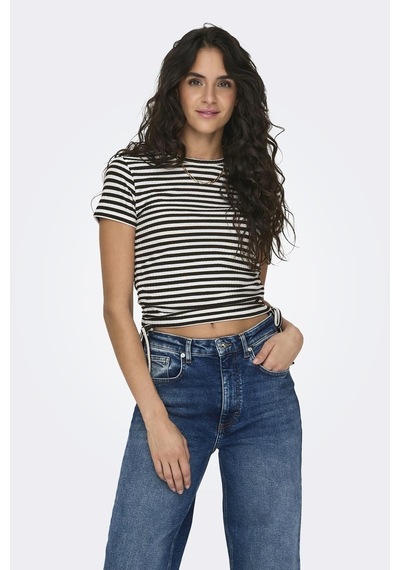 Only Onlwendy S/s Ruchıng Top Jrs 15284982 Siyah 001