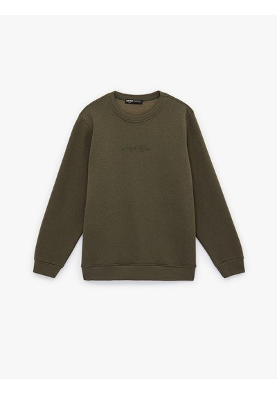 Koton Regular Fit Uzun Kollu Şardonlu Bisiklet Yaka Basic Baskılı Sweatshirt Haki 6sam70046mk Haki Koton Regular Fit Uzun Kollu Şardonlu Bisiklet Yaka Basic Baskılı Sweatshirt Haki 6sam70046mk Haki