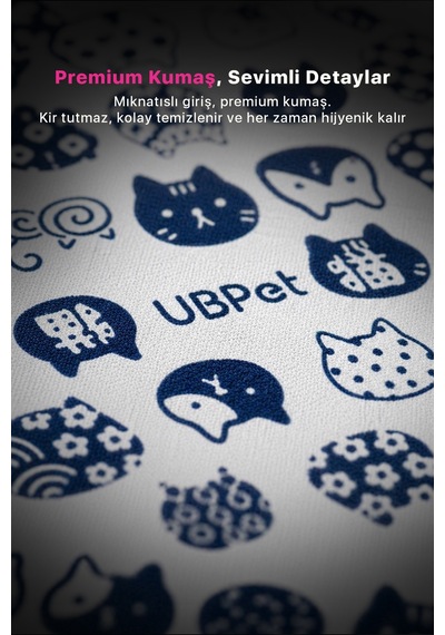 C20 Uyumlu Kedi Tuvaleti Perdesi Kum Dağılım Önleyici Mıknatıslı Giriş, Premium Kumaş