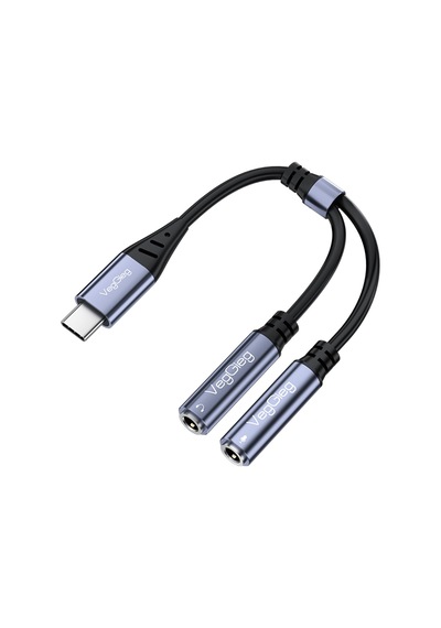 Lexroo Type-c To 3.5mm Aux Ve Mikrofon Dönüştürücü Adaptör Dac Chip Hifi Ses Kartı