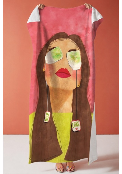Kadın Figürlü Sanatsal Plaj Havlusu-modern Pop Art Pembe Yeşil Havuz Deniz Hızlı Kuruyan Örtü Havlu Gölgeli Melon Kadın Figürlü Sanatsal Plaj Havlusu-modern Pop Art Pembe Yeşil Havuz Deniz Hızlı Kuruyan Örtü Havlu Gölgeli Melon