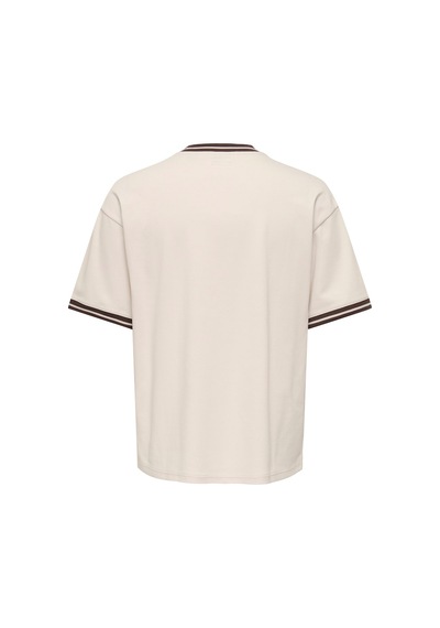 Only & Sons Classiques Caspian Erkek Krem Tişört 22037720-wty