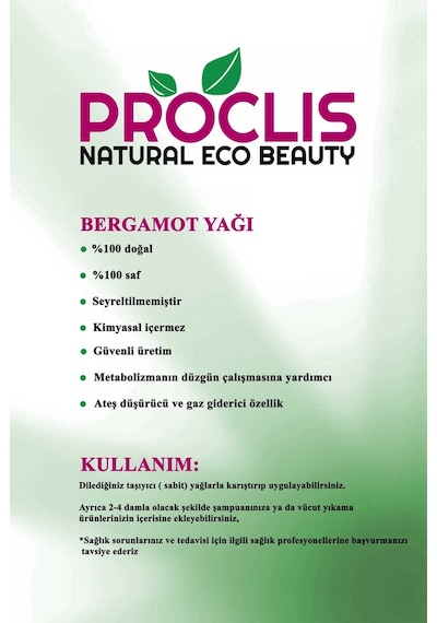 Proclis Bergamot Yağı 3 x 10 ML