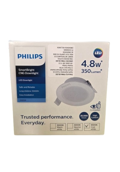 Philips 4,8w Led Spot 3000k Sarı Işık 350lümen Delik Çap 75-85mm 5li Paket Beyaz
