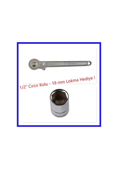 1/2" Bijon Anahtar Cırcır Kol 10" 250 Mm 19 Mm Lokma
