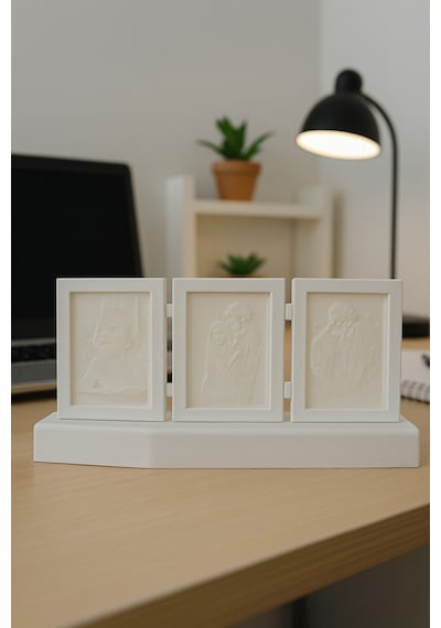 Morfem3d Modüler Aydınlatmalı Litofan Çerçeve - Beyaz - Sarı Işık - Kişiye Özel Işıklı Fotoğraf Tasarımı