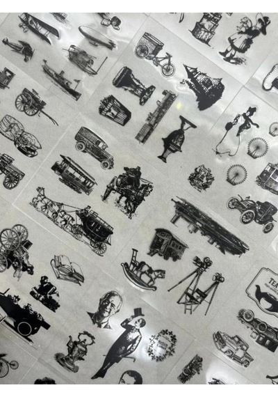 4 Bölmeli 100 Yaprak 573 Adet Özel Tasarım Siyah-beyaz Renk Nostaljik Sticker Set/etiket/çıkartma 1