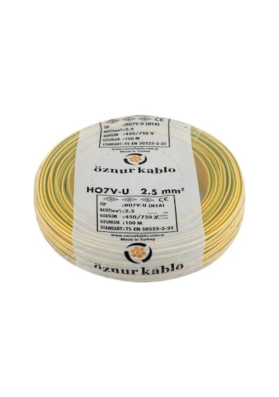 Öznur 2,5 Mm Nya Kablo Sarı/Yeşil-100 Metre