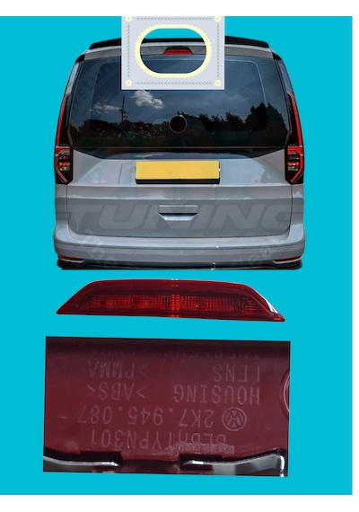 Vw Caddy 2021 Sonra Uyumlu Ek Fren Lambası 3.stop Lambası Ledlı- 2k7945087