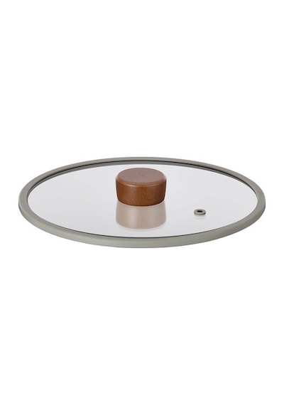 Neoflam Fika 22CM Düz Silikon Çerçeveli Cam Kapak Gri D-NEOG022