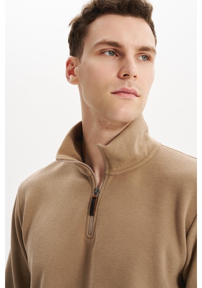 AR-MA Arma Erkek Pamuk Polyester Karışımlı Selanik Kumaş Yarım Fermuar Dik Yaka Sweatshirt Kazak K30404698002 Bej - Gri AR-MA Arma Erkek Pamuk Polyester Karışımlı Selanik Kumaş Yarım Fermuar Dik Yaka Sweatshirt Kazak K30404698002 Bej - Gri