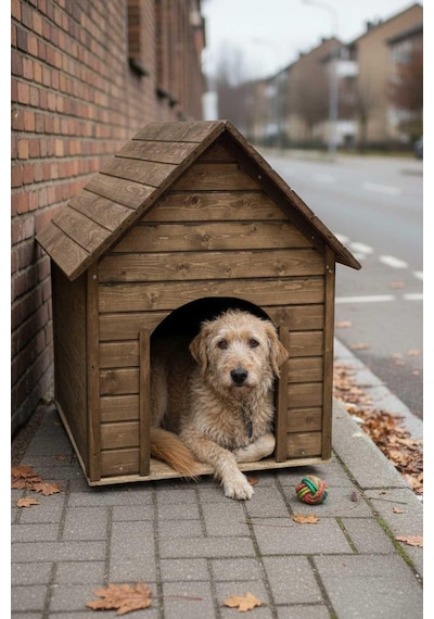 Reyo Pet Suya Soğuğa Dayanıklı Lüks Büyük Boy Ahşap Köpek Kulübesi