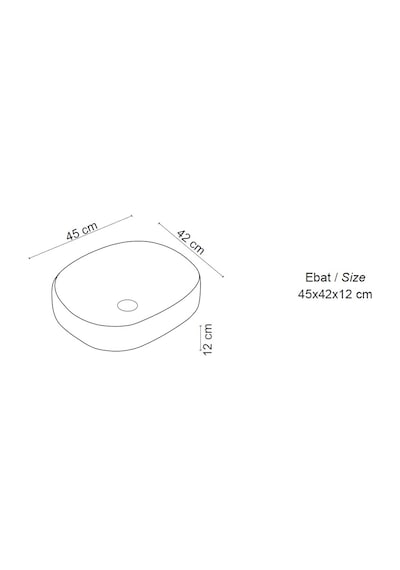Lena EY-4711MS Tezgahüstü Lavabo Mat Siyah - Siyah