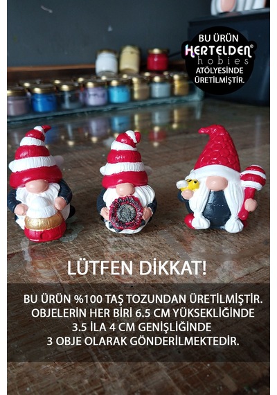 Dekoratif Minyatür Retro Gnome Obje %100 Taş Tozu Dekoratif Obje