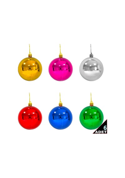 Yılbaşı Ağaç Süsü Cici Top. 6 Cm - 6 Adet