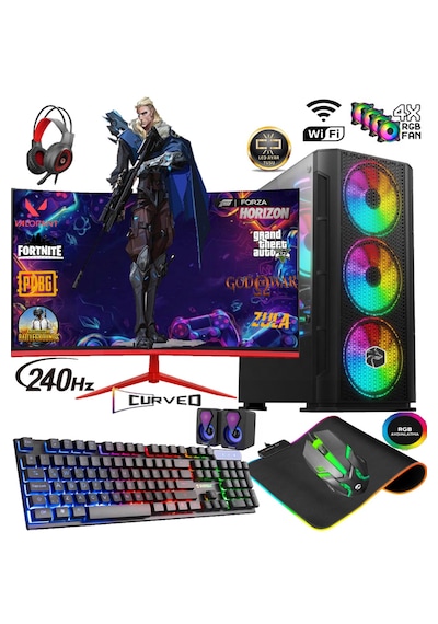 Apphirex TC77X R5-5500 16 GB 512 GB M2 SSD RTX3050 24" Free Dos Masaüstü Oyuncu Bilgisayarı