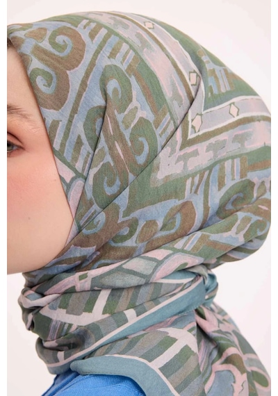 Silk Home Dört Mevsim Antik Motif Viskon Velora Eşarp 6421 Cam Göbeği
