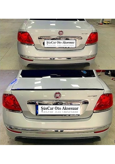 Fiat Linea 2007-2015 Uyumlu Bagaj Üstü Spoiler Bagaj Çıtası Piano Black Parlak Siyah