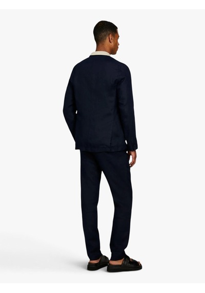 Sisley %100 Keten Astarsız Rahat Kalıp Ceket Erkek Lacivert Ceket - 325p2aghsw01q