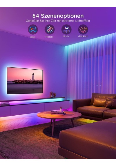 Govee Led Şerit, Rgbıc Led Şerit 20m, Müzik Senkronizasyonu, Segment Kontrolü, Renk Değişimi, 64 Sahne Modu, Uygulama Aracılığıyla Kontrol Edilebilir, Parti, Ev, Yatak Odası, Tv İçin, 2 Rulo 10m Siyah Govee Led Şerit, Rgbıc Led Şerit 20m, Müzik Senkronizasyonu, Segment Kontrolü, Renk Değişimi, 64 Sahne Modu, Uygulama Aracılığıyla Kontrol Edilebilir, Parti, Ev, Yatak Odası, Tv İçin, 2 Rulo 10m Siyah
