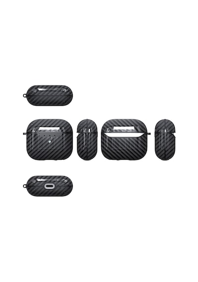 Apple Uyumlu AirPods 4. Nesil Kılıf Silikon Karbon Silikon 05 Siyah
