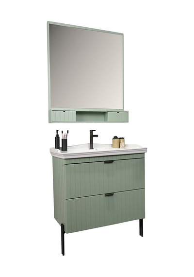 Kobos Noble 80 Cm Banyo Dolabı Seti Mint Yeşil Kobos Noble 80 Cm Banyo Dolabı Seti Mint Yeşil