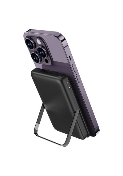 Wiwu Wi-p011 Gentleman Serisi Led Işık Göstergeli Standlı Kablosuz Powerbank 10.000mah 15w Siyah Siyah