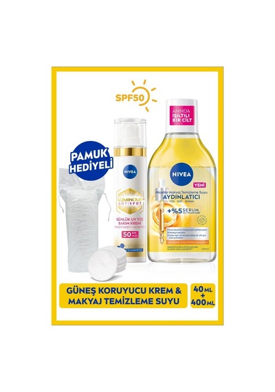 Spf50 Luminous630 Thiamidol Leke Karşıtı Güneş Koruyucu 40ml Ve Micellar Makyaj Temizleme Suyu 400ml
