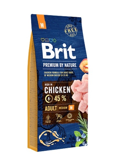 Brit Premium By Nature Orta Irk Yetişkin Köpekler İçin, Tavuk Etli Kuru Mama 15 Kg